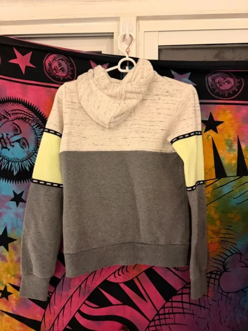 Reflex Grey and Green Long Sleeve Hoodie